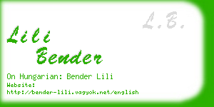 lili bender business card